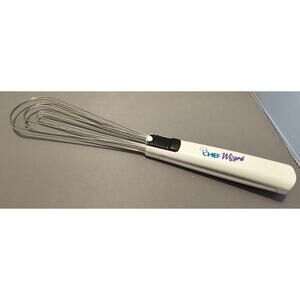 White Chef Wizard - Flipper/Tongs/Whisk for Fish, Deep Frying - Locks